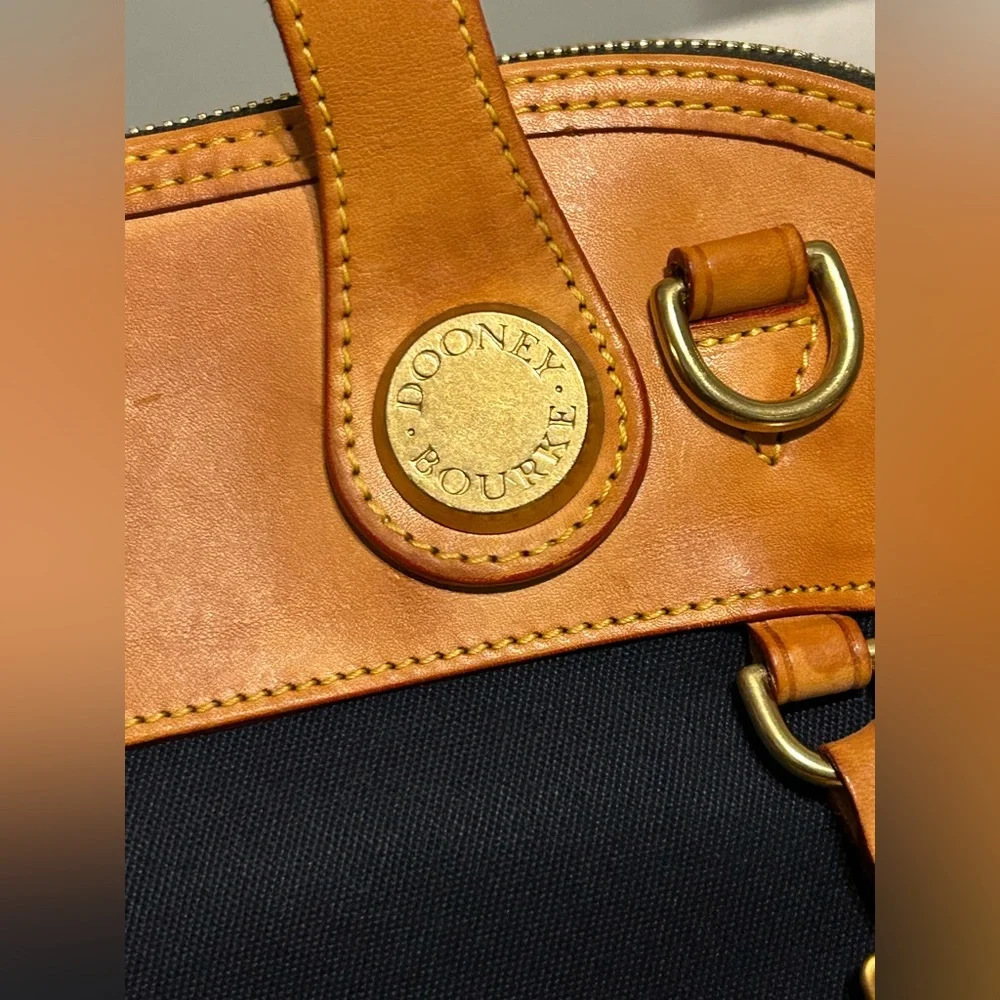 Dooney & Bourke Navy Canvas Satchel/Bag - Picture 8 of 11